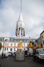 Phase II: Remontée du dais au sommet de la Basilique Notre-Dame de Bon-Secours
